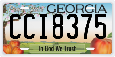 GA license plate CCI8375