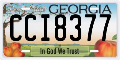 GA license plate CCI8377
