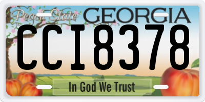 GA license plate CCI8378