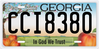 GA license plate CCI8380