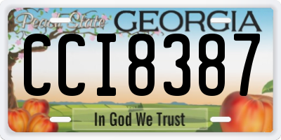GA license plate CCI8387