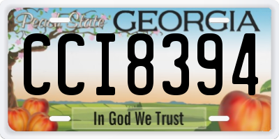 GA license plate CCI8394