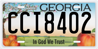 GA license plate CCI8402