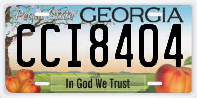 GA license plate CCI8404