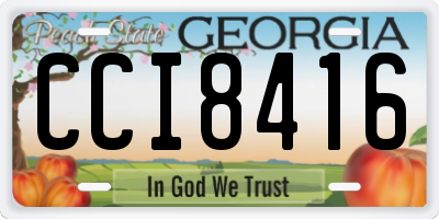 GA license plate CCI8416