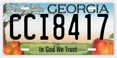 GA license plate CCI8417