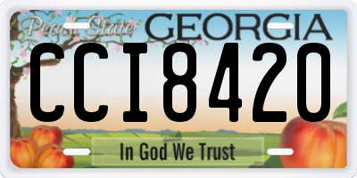 GA license plate CCI8420