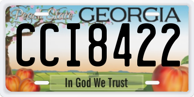 GA license plate CCI8422