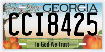 GA license plate CCI8425