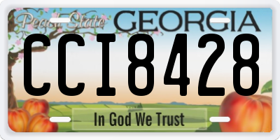 GA license plate CCI8428