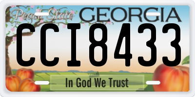 GA license plate CCI8433