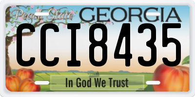 GA license plate CCI8435
