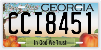 GA license plate CCI8451