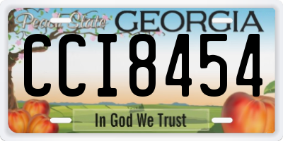 GA license plate CCI8454