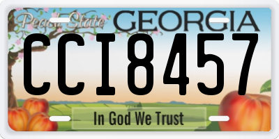 GA license plate CCI8457