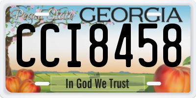 GA license plate CCI8458