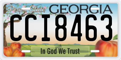 GA license plate CCI8463