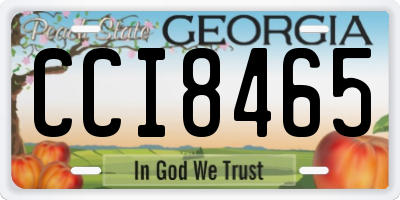 GA license plate CCI8465