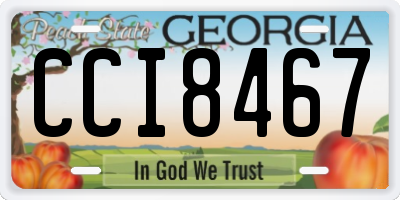 GA license plate CCI8467