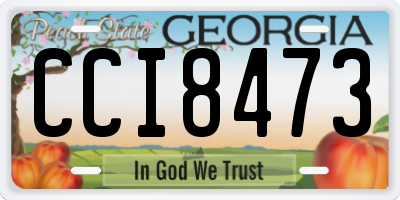 GA license plate CCI8473