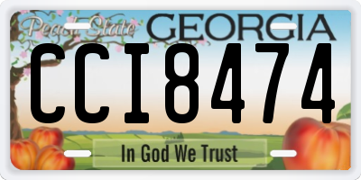 GA license plate CCI8474