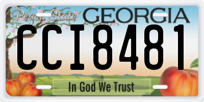 GA license plate CCI8481