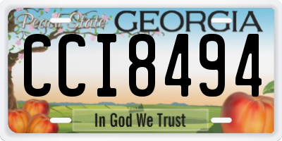 GA license plate CCI8494