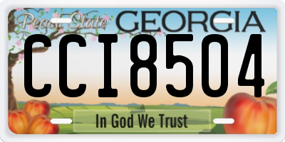 GA license plate CCI8504