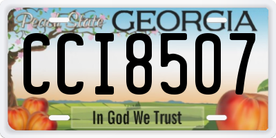 GA license plate CCI8507