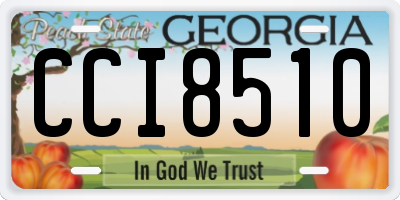 GA license plate CCI8510