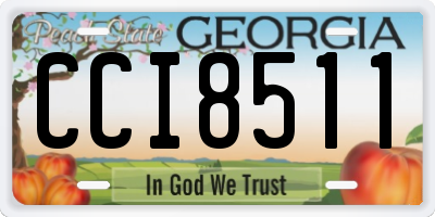 GA license plate CCI8511