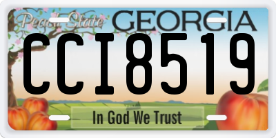 GA license plate CCI8519
