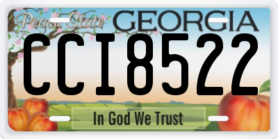 GA license plate CCI8522