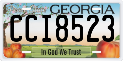 GA license plate CCI8523