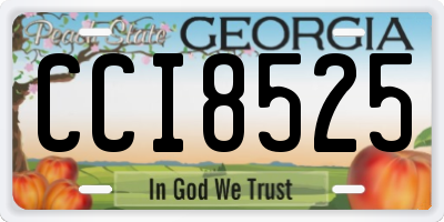 GA license plate CCI8525