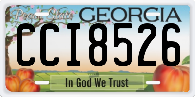 GA license plate CCI8526