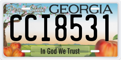 GA license plate CCI8531