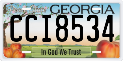 GA license plate CCI8534