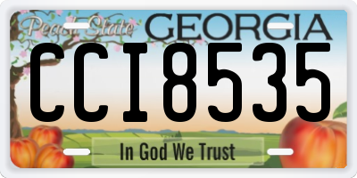 GA license plate CCI8535