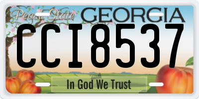 GA license plate CCI8537