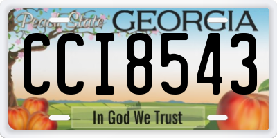 GA license plate CCI8543