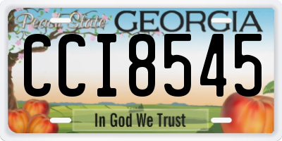 GA license plate CCI8545