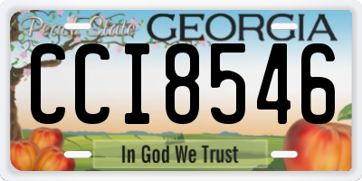 GA license plate CCI8546