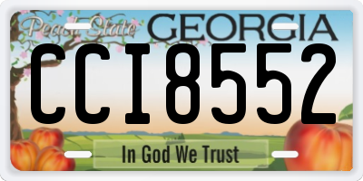 GA license plate CCI8552