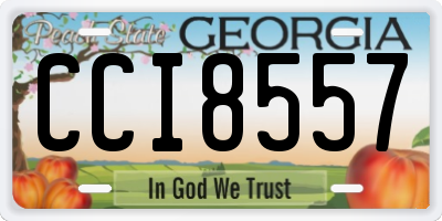 GA license plate CCI8557