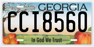 GA license plate CCI8560