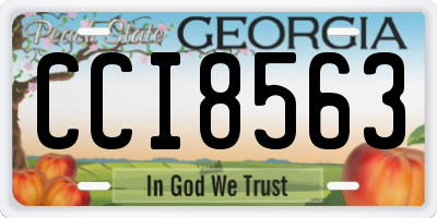 GA license plate CCI8563