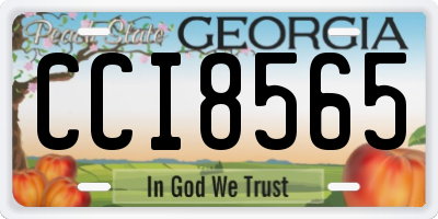 GA license plate CCI8565