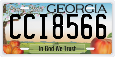 GA license plate CCI8566