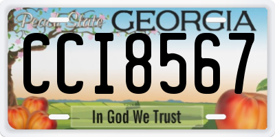 GA license plate CCI8567